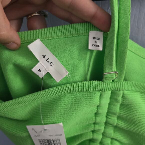A.L.C. Neon Green Knit Tank Top size M – Designer, Y2K, NWT with Flaw - Picture 5 of 10